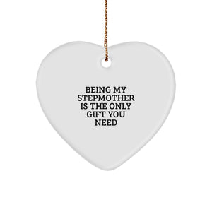 Funny Stepmother Heart Ornament Gifts for Stepmother from Family this Christmas Unique - Image 1