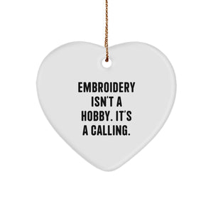 Embroidery Gifts for Her - Funny Quote Heart Ornament, Gifts from Friends, Sisters, and Daughters for Christmas Unique Gifts - Image 1