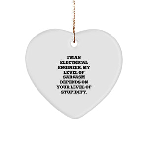 Funny Electrical Engineer Heart Ornament Gifts from Friends for Men with Sarcasm Humor, Unique Christmas Unique Gifts for Him, Engineer Gifts for Coworkers - Image 1