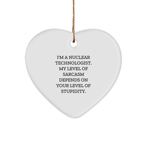Nuclear Technologist Gifts, Funny Heart Ornament, Gifts from Family for Nuclear Technologist, Perfect Christmas Unique Gifts - Image 1