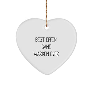 Funny Game Warden Gifts from Men to Best Effin' Friends Ever - Heart Ornament, Unique Christmas Decorations - Image 1
