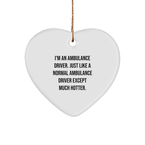 Ambulance Driver Gifts, Ambulance Driver Heart Ornament, Funny Quote Gifts for Men, Gifts from Family, Christmas Unique Gifts for Ambulance Drivers - Image 1