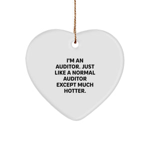 Funny Auditor Heart Ornament, Gifts from Friends, Gifts for Auditor, Christmas Unique Gifts - Image 1