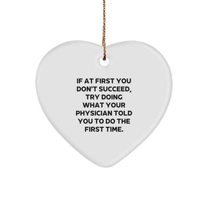 Funny Physician Heart Ornament Gifts from Men to Coworkers, Unique Christmas Unique Gifts for Physician Friends and Family - Image 1