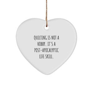 Quilting Gifts for Women - Funny Heart Ornament for Quilting Enthusiasts, Gifts from Friends, Quilting Is Not A Hobby, Perfect Christmas Unique Gifts - Image 1