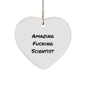 Gifts from Friends to Men - Amazing F--king Scientist Heart Ornament for Scientist Gifts Christmas Unique Gifts - Image 1
