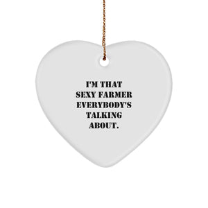 Funny Sexy Farmer Gifts - I'm That Sexy Farmer Everybody's Talking About. Farmer Christmas Ornament for Men Women Friends Family - Image 1