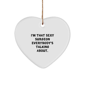 Funny Heart Ornament for Surgeon, Sexy Surgeon Gifts from Friends, Christmas Unique Gifts for Men - Image 1