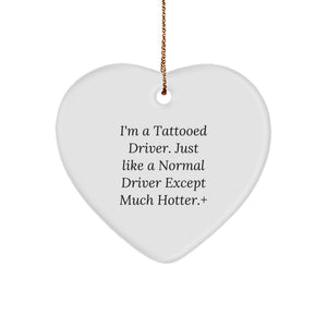 Funny Driver Heart Ornament Gifts from Men to Driver Friends and Family for Christmas Unique Decorations - Image 1