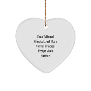 Gifts from Friends for the Hot Principal Heart Ornament - Funny Principal Love Heart Shaped Decoration, Principal Heart Ornament for Christmas Unique Gifts - Image 1