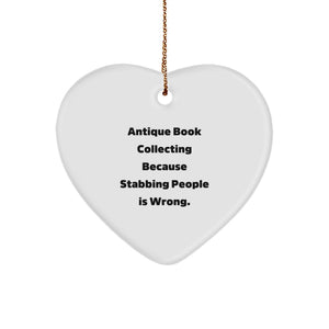 Antique Book Collecting Funny Heart Ornament Gifts from Men to Family Members for Christmas Unique Decoration - Image 1