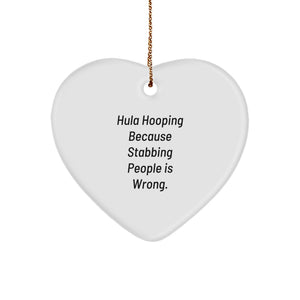 Hula Hooping Gifts from Friends, Funny Heart Ornament for Hula Hooping Men at Christmas Unique Gifts - Image 1