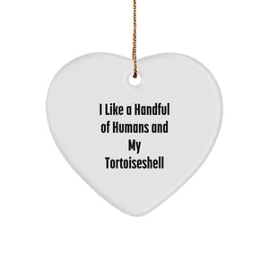 Funny Tortoiseshell Cat Heart Ornament Gifts for Cat Lovers from Family and Friends - Image 1