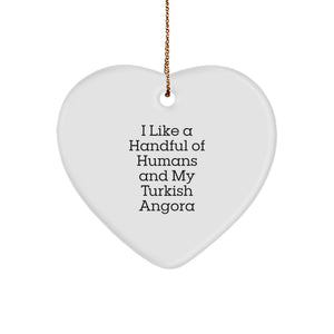 Turkish Angora Cat Lover Funny Heart Ornament Gifts from Friends to Family for Christmas Unique - Image 1