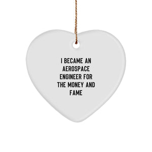 Gifts from Friends, Family and Colleagues to Aerospace Engineer, Funny Heart Ornament, Christmas Unique Gifts - Image 1