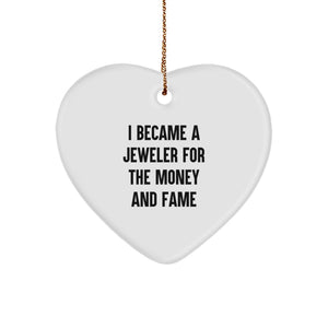 Funny Gift for Jeweler, Heart Ornament from Friends, Christmas Unique Jeweler Gifts for Men - Image 1