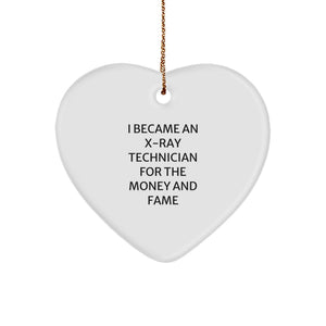 Funny X-Ray Technician Gifts, Heart Ornament for X-Ray Tech, Christmas Unique Gifts from Friends, Coworkers, Family - Image 1