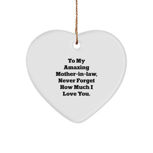 Gifts from Family to My Amazing Mom-in-law - Heart Ornament for Christmas Unique Gifts - Image 1
