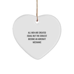 Aircraft Mechanic Gifts from Men - Funny Quote Heart Ornament, Unique Christmas Unique Gifts for Him - Image 1