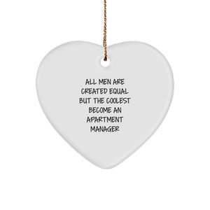 Funny Apartment Manager Gifts from Men, Heart Ornament for Apartment Manager, Christmas Unique Gifts - Image 1
