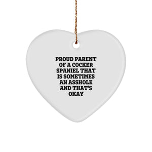 Cocker Spaniel Dog Lovers' Funny Heart Ornament Gifts from Men to Friends for Christmas - Image 1