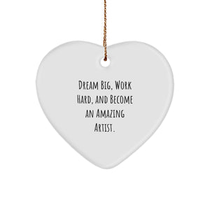 Gifts from Friends and Family to Inspire Artist Men and Women, Heart Ornament Christmas Unique Gifts - Image 1