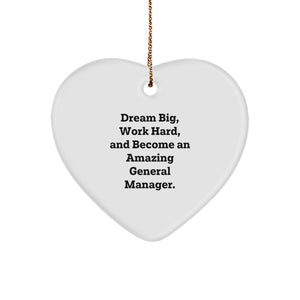 General Manager Inspirational Heart Ornament Gifts from Friends and Family, Funny Quote for Christmas Unique Gifts - Image 1