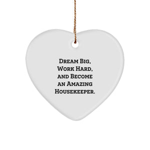 Funny Housekeeper Heart Ornament Gifts from Men to Women, Become an Amazing Housekeeper at Christmas - Image 1