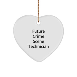 Funny Crime Scene Technician Gifts from Friends to Future Crime Scene Technicians - Heart Ornament for Christmas Unique Gifts - Image 1