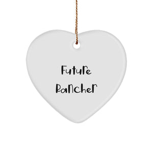 Funny Rancher Heart Ornament Gifts from Men Friends, Perfect for Christmas Unique Rancher Gifts, Inspirational Heart Shapes - Image 1