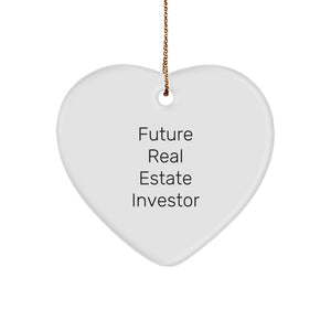 Funny Real Estate Investor Gifts for Men, Heart Ornament Quote - Future Real Estate Investor, Gifts from Friends for Christmas - Image 1