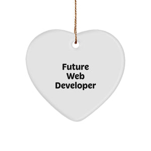 Funny Web Developer Gifts for Men, Heart Ornament, Inspirational Quote - Gifts from Mom, Daughter, Sister, or Friend for Web Developer at Christmas - Image 1