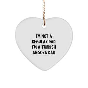 Turkish Angora Cat Dad Gifts from Men to Family - Heart Ornament for Christmas Unique Presents - Image 1