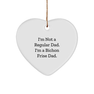Funny Bichon Frise Dog Heart Ornament Gifts from Dad to Bichon Frise Dog Lover at Christmas Unique Gifts - Image 1
