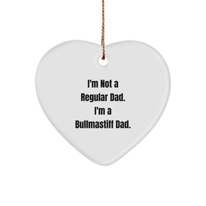 Bullmastiff Dad Heart Ornament, Funny Gift from Dad for Bullmastiff Dog, Christmas Unique Gifts for Men - Image 1