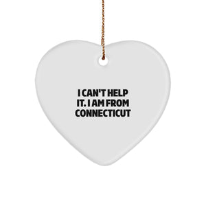 Connecticut Heart Ornament Funny Quote Gifts from Friends for Men Women Family - Image 1