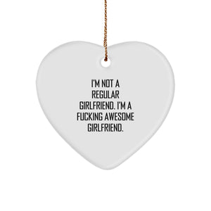 Funny Sweetheart Gift, 'I'm Not A Regular Sweetheart...' Heart Ornament, Christmas Unique Gifts from Men to Women - Image 1