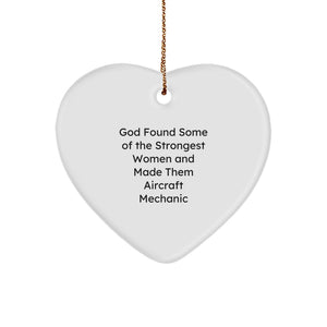 Funny Inspirational Heart Ornament for Aircraft Mechanic Women Gifts from Men Friends - Unique Christmas Unique Gifts for Aircraft Mechanic - Image 1