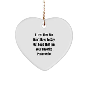 Funny Rescue Worker Gifts from Family for Favorite Rescue Worker Heart Ornament Christmas Unique Gifts - Image 1