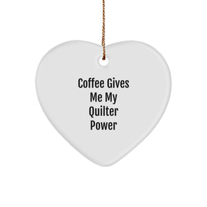 Quilter Power Gifts from Friends, Christmas Unique Heart Ornaments with Funny Quote, Gifts for Quilters - Image 1