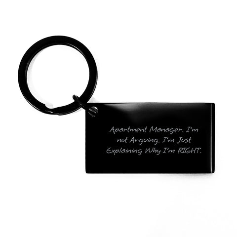 Image of Funny Apartment Manager Keychain Gifts from Friends to Colleagues, Unique Graduation Presents with Quote 'I'm Not Arguing. I'm Just Explaining Why I'm Right.' for Apartment Manager - Image 1
