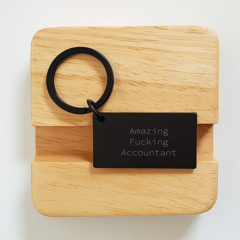Image of Funny Accountant Gifts for Friends from Men, Amazing Accountant Keychain for Graduation Unique Gifts, Stainless Steel Keychain with Engraved Message - Image 2