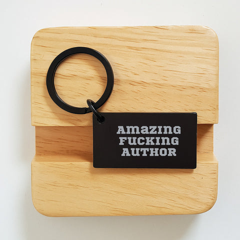 Image of Author Gifts Funny Keychain 'Amazing F--king Author' for Birthday from Friends, Perfect for Author Enthusiasts, Men, Women, or Coworkers - Image 2