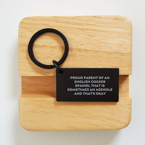 Image of English Cocker Spaniel Dog Keychain, Proud Parent Quote, Graduation Unique Gifts from Men to English Cocker Spaniel Dog Owners - Image 2