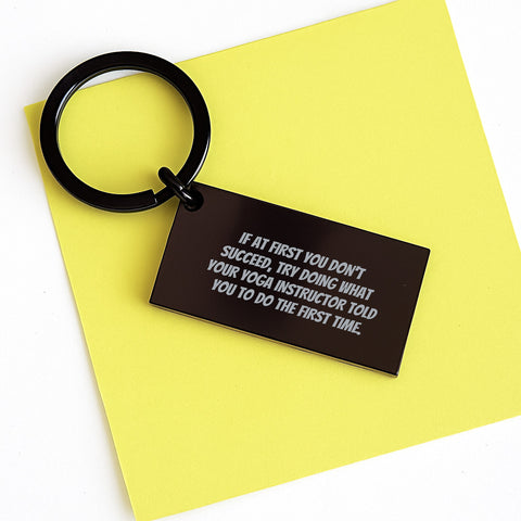 Image of Funny Yoga Instructor Keychain Gifts from Dad for Mother's Day Unique Inspirational Quote Keychain - Image 3