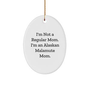 Funny Alaskan Malamute Dog Mom Oval Ornament for Christmas Unique Gifts from Friends to Family - Image 1