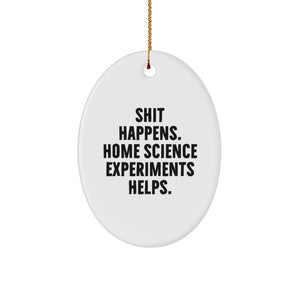 Home Science Experiments Oval Ornament, Funny Quote, Gifts for Friends and Family, Christmas Unique Gifts from Us, Perfect for Home Science Experiments Lover - Image 1