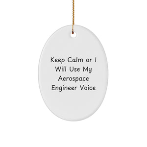 Aerospace Engineer Gift, Oval Ornament, Funny Quote for Christmas Unique Gifts from Friends, Coworkers, Family to Aerospace Engineer - Image 1