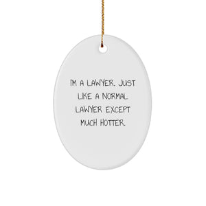 Funny Lawyer Oval Ornament Gifts from Friends to Lawyer Men for Christmas Unique Presents - Image 1