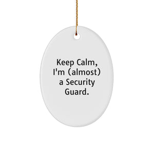 Funny Security Guard Oval Ornament Gifts from Family, Friends, Coworkers for Christmas Unique Gifts for Security Guard Men, Women - Image 1